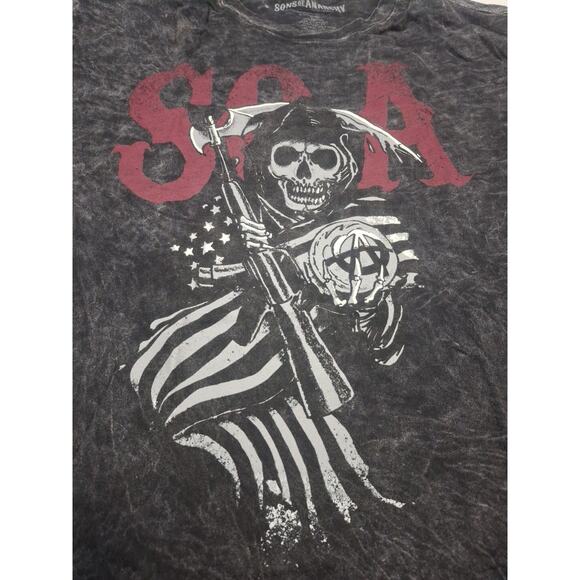 Vintage Y2K Sons Of Anarchy Shirt Mens XL Black Gray Graphic Motorcycle - Picture 1 of 4